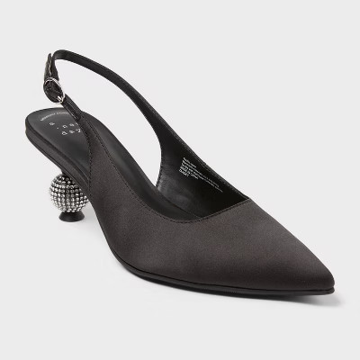 Women’s Simone Rhinestone Ball Heels - A New Day™ Black 9.5 | Target
