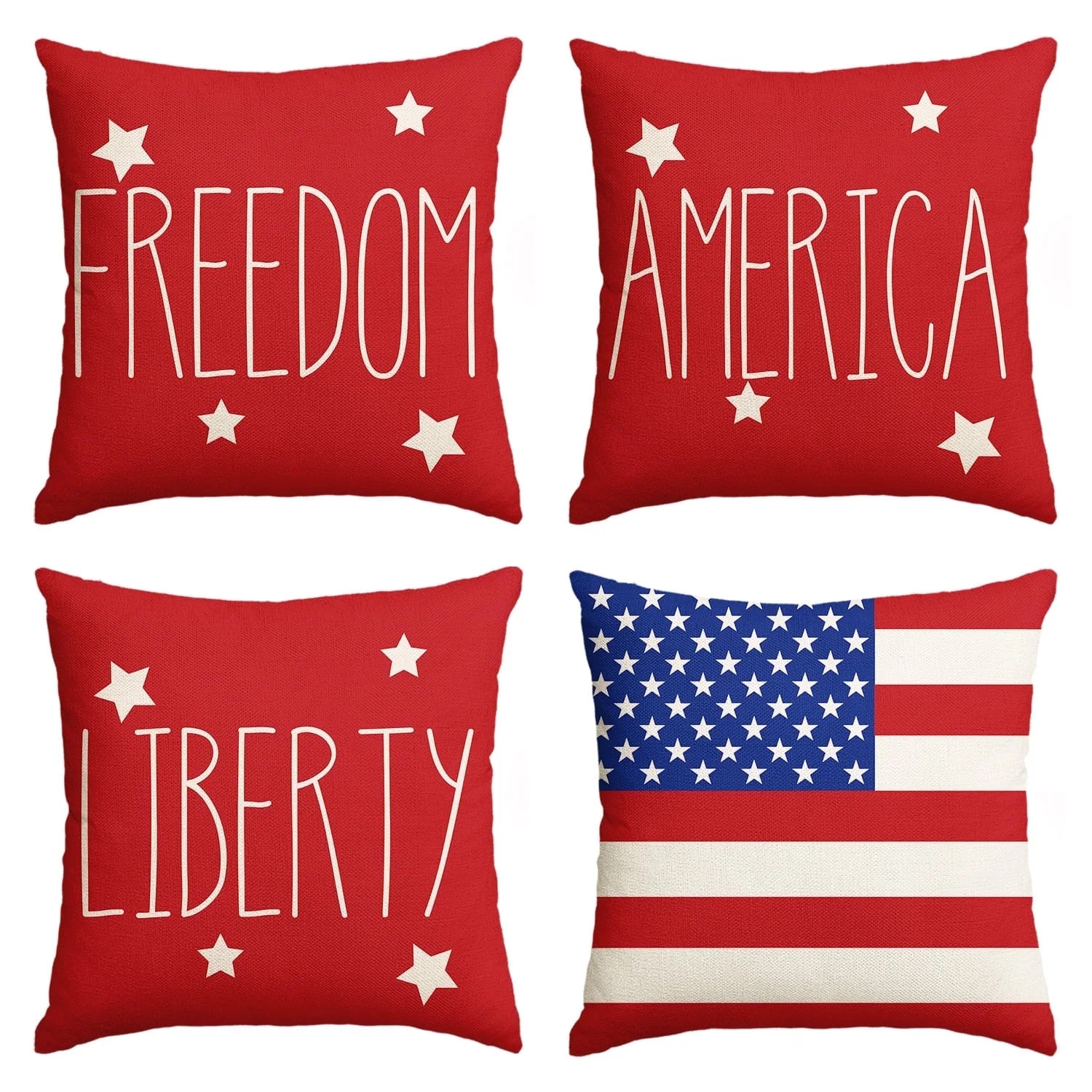 Sm:)e Memorial Freedom America Liberty USA Flag 4th of July Patriotic Throw Pillow Covers 18 x 18... | Walmart (US)