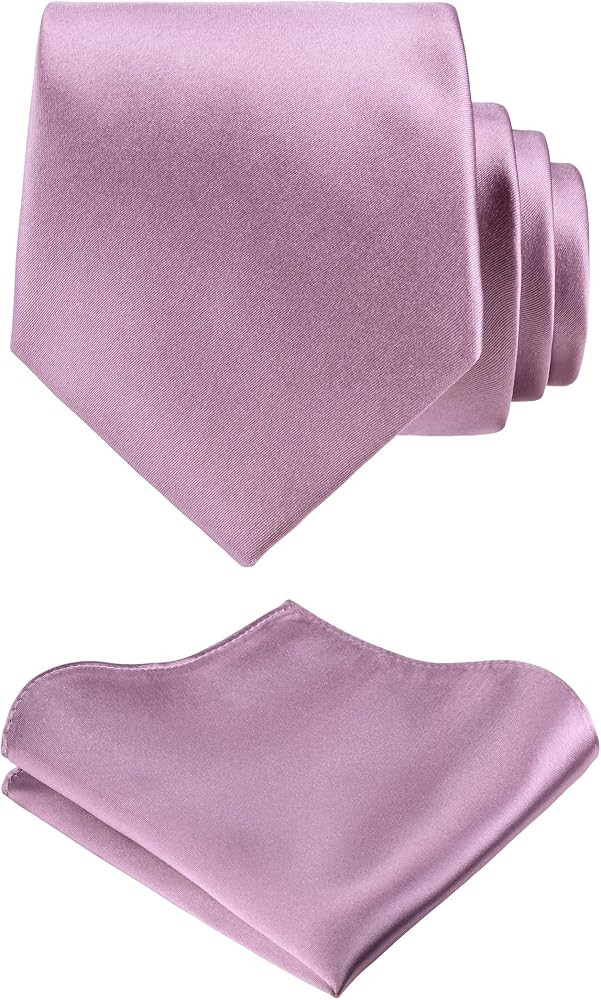 TIE G Solid Satin Woven dyed Color Formal Necktie and Pocket Square Sets in Gift Box | Amazon (US)