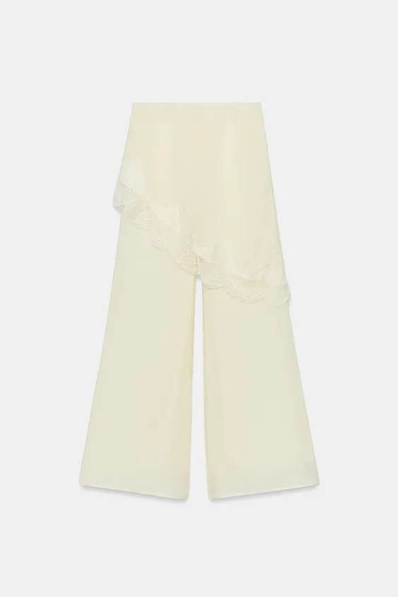 WIDE-LEG WRAP TROUSERS WITH LACE | Zara US