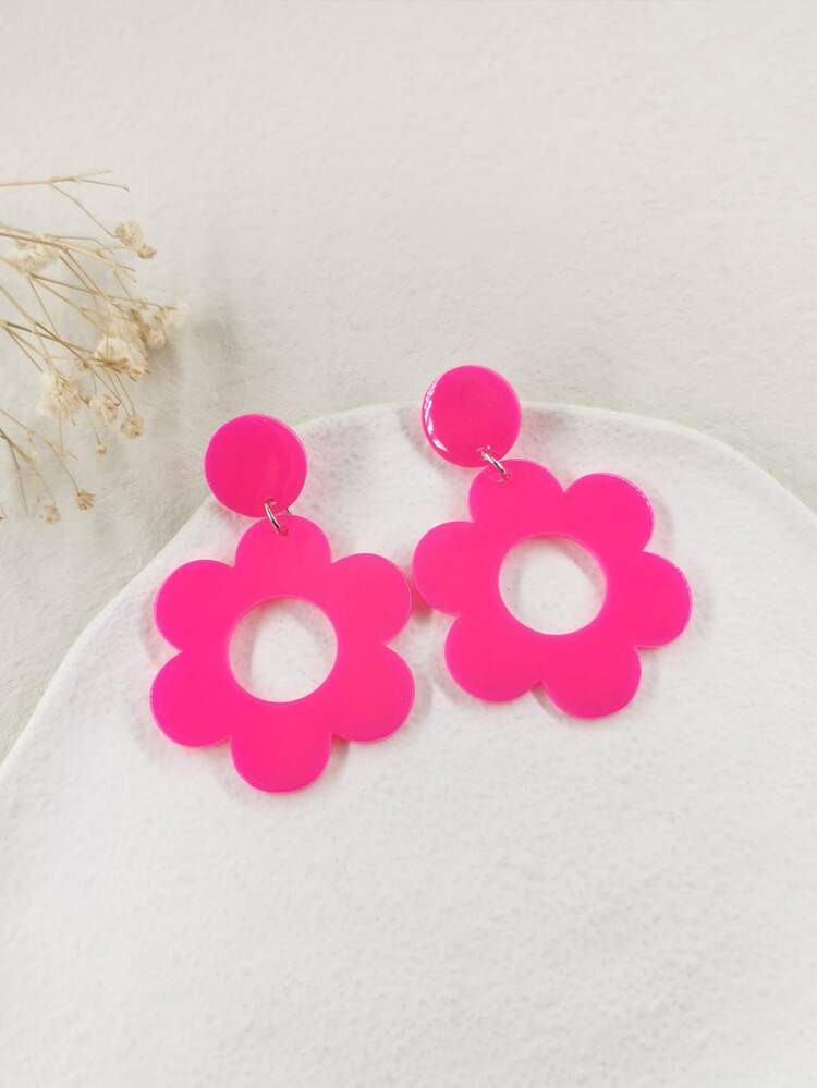 SHEIN X Hangout Fest Flower Drop Earrings | SHEIN