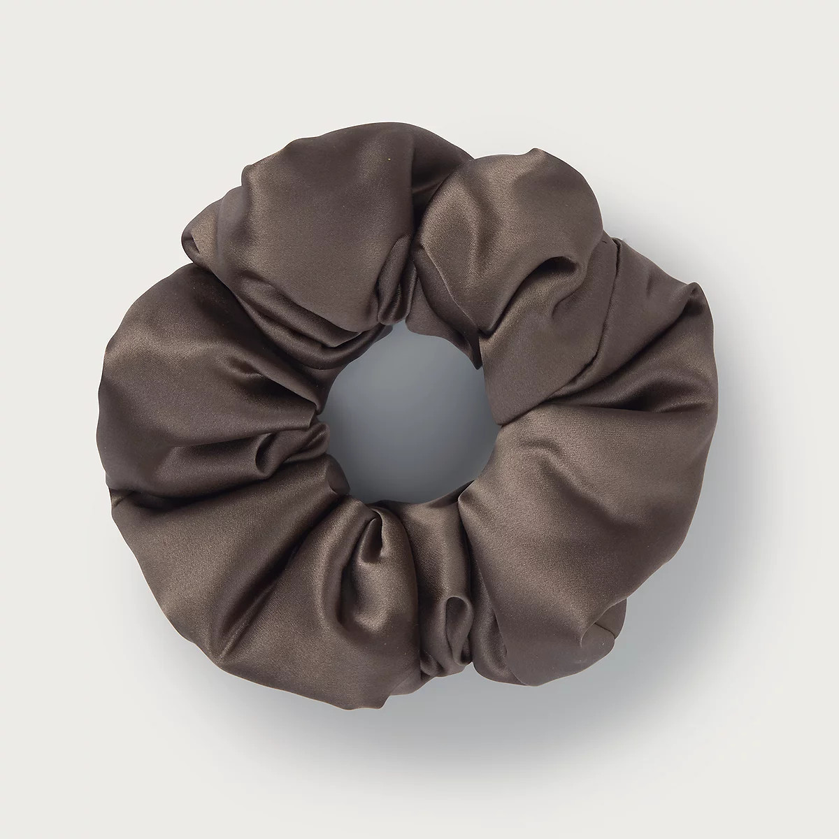 The White Company Silk Pillow Scrunchie, Dark Truffle, Size: One Size | The White Company UK & ROW