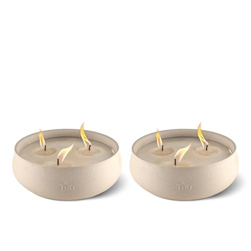 Amazon.com : TIKI Citronella Candle 2-Pack – 7-Inch White Wax Bowl with Concrete Finish – Out... | Amazon (US)
