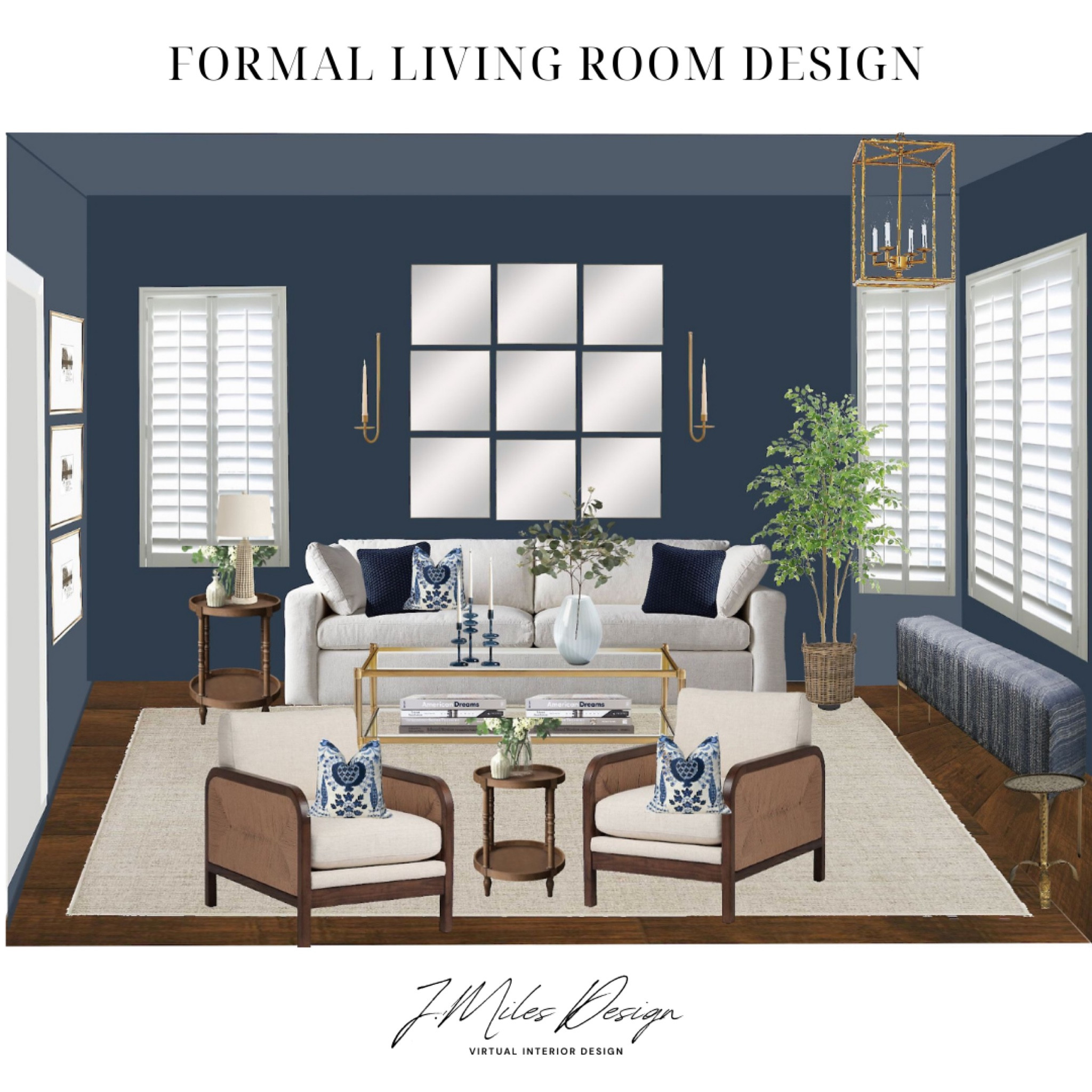 Formal living room design 
Navy walls, dark and moody, luxe home, neutral couch, gold accents

#LTKSaleAlert #LTKHome