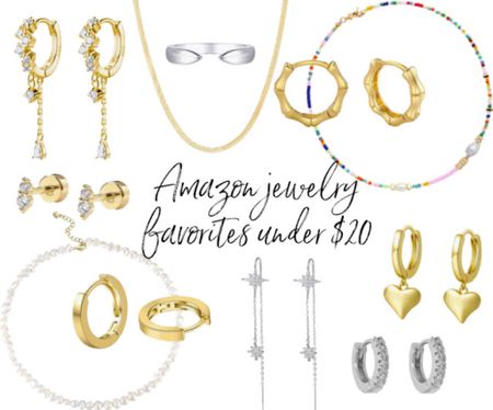Favorite amazon jewelry under $20!
.
Amazon finds huggies hoop earrings layering necklace gifts for her stocking stuffers 

#LTKfindsunder50 #LTKGiftGuide #LTKstyletip