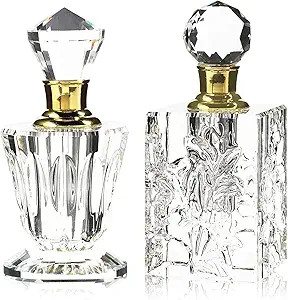 Okuna Outpost Crystal Perfume Bottle Set, Vintage Style (2 Pack) | Amazon (US)