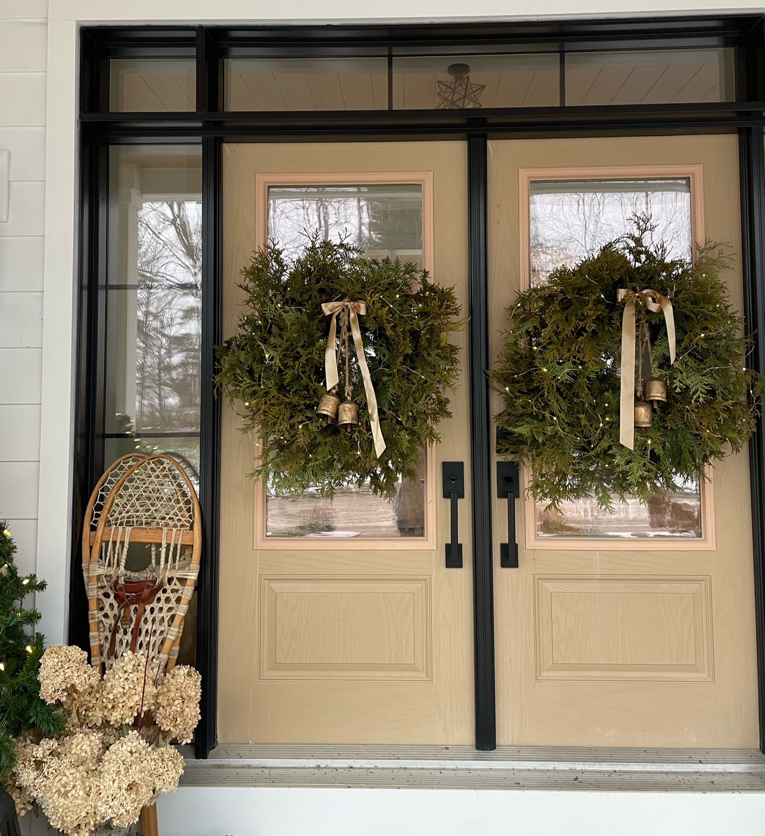 WREATH BELLS AND RIBBON 
.
You can create a full beautiful cedar wreath but using the procure listed. 
.
Then add these charming gold bells and ribbon! 🎄

#LTKSeasonal