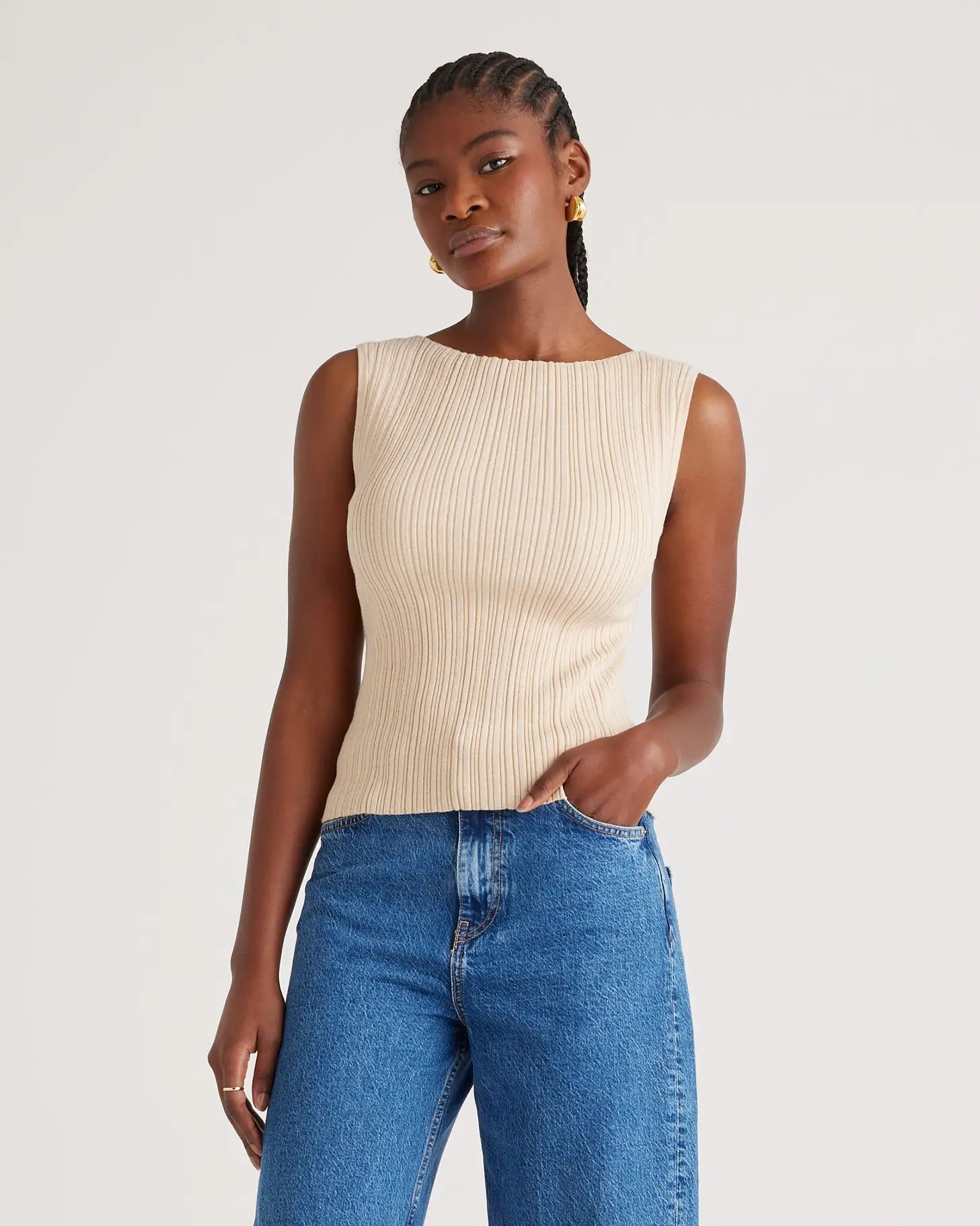 Cotton Cashmere Ribbed Tank | Quince