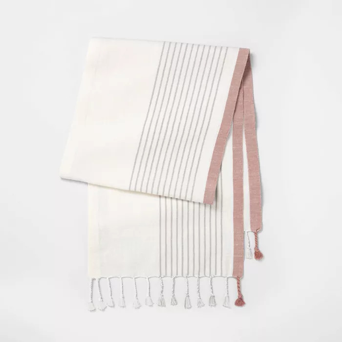 Table Runner Gray Stripe - Hearth & Hand™ with Magnolia | Target