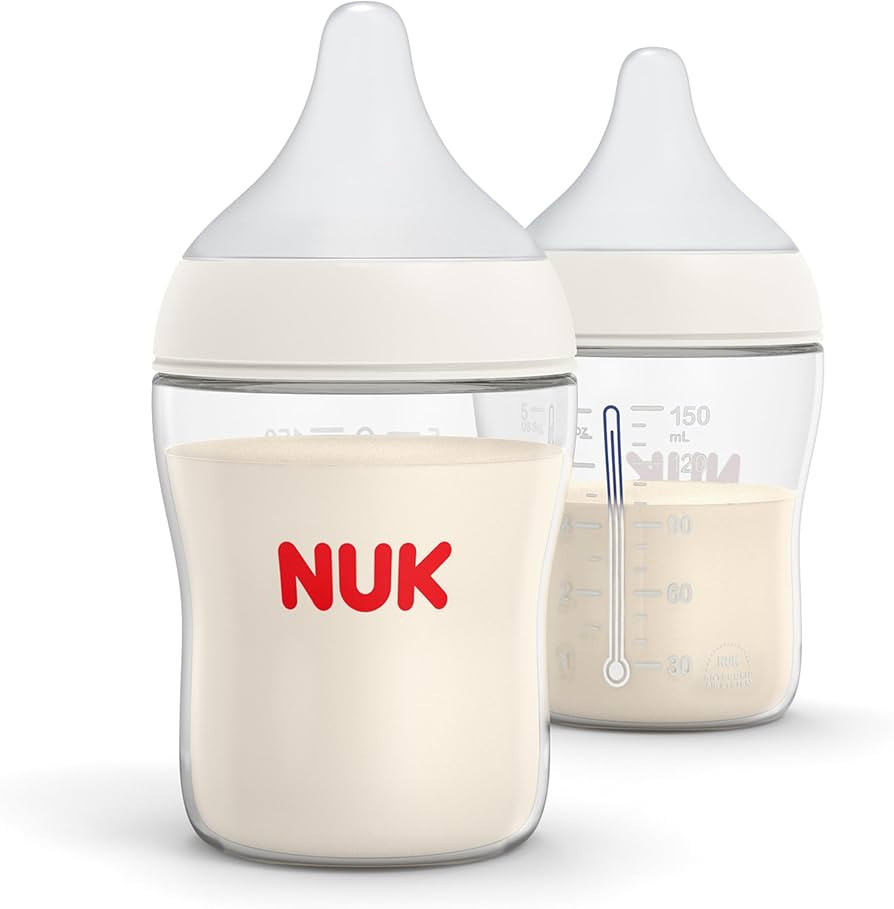 NUK Perfect Match 2-in-1 Natural and Anti-Colic Bottle with Slow Flow, Wide, Adaptable Nipple, 5o... | Amazon (US)