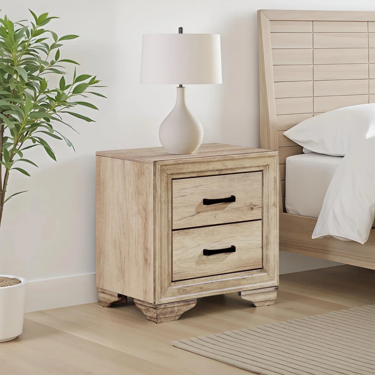 Aadan 22"W 2-Drawer Nightstand | Wayfair North America
