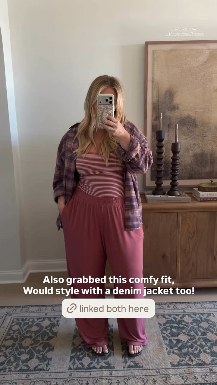@abercrombie grabbed this comfy fit,
Would style with a denim jacket too! I got medium top, XL pants & flannel

#LTKMidsize