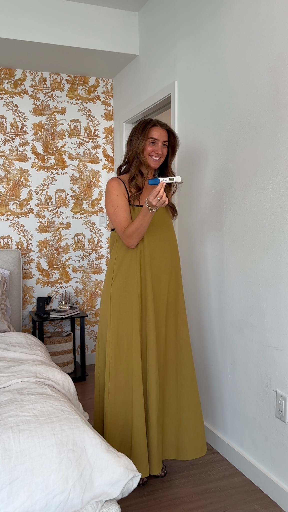 The olive green dress from my pregnancy surprise to granny! Wearing a size medium! Love this for a bump dress / pregnancy dress or regular vacation dress from Amazon!

#LTKFindsUnder50 #LTKCyberWeek #LTKBump