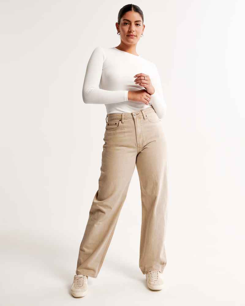 Curve Love High Rise Taper Jean | Abercrombie & Fitch (US)
