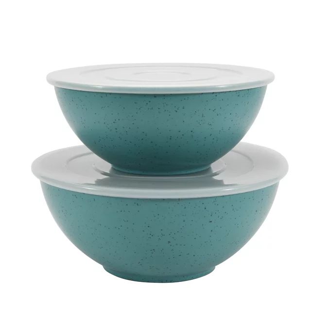 Mainstays 4-Piece Eco-Friendly Recycled Plastic Serve Bowl Set, Aqua Blue Slate | Walmart (US)
