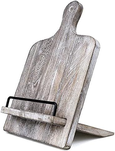Cookbook Stand, Cutting Board Style Wood Recipe Holder Recipe Book Stand with Adjustable Pull-Out... | Amazon (US)