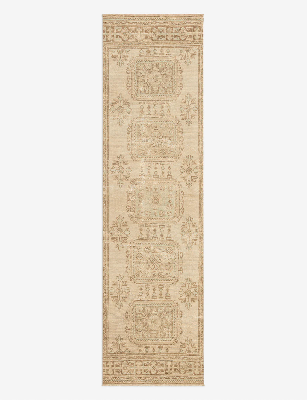 Vintage Turkish Hand-Knotted Wool Runner Rug No. 188, 3'2" x 11'7" | Lulu and Georgia 