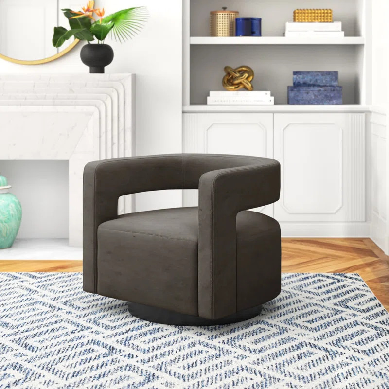 Keegan Upholstered Swivel Barrel Chair | Wayfair North America