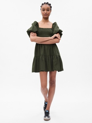 Puff Sleeve Smocked Mini Dress | Gap (US)
