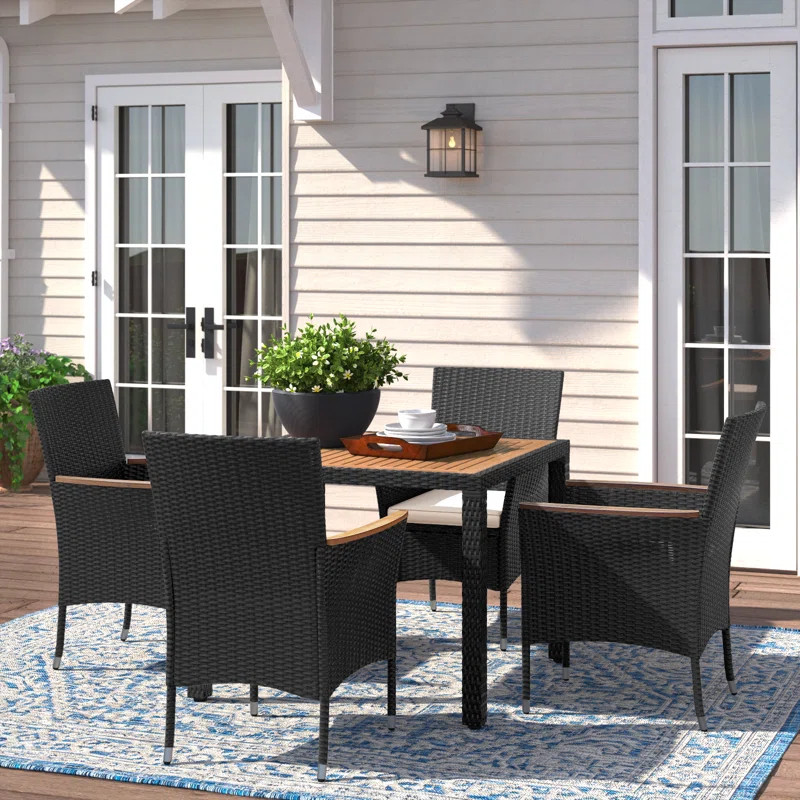 Maltby 4 - Person Square Outdoor Dining Set with Cushions | Wayfair North America