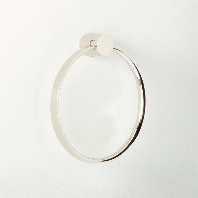 Damon Modern Polished Nickel Towel Ring | CB2 | CB2