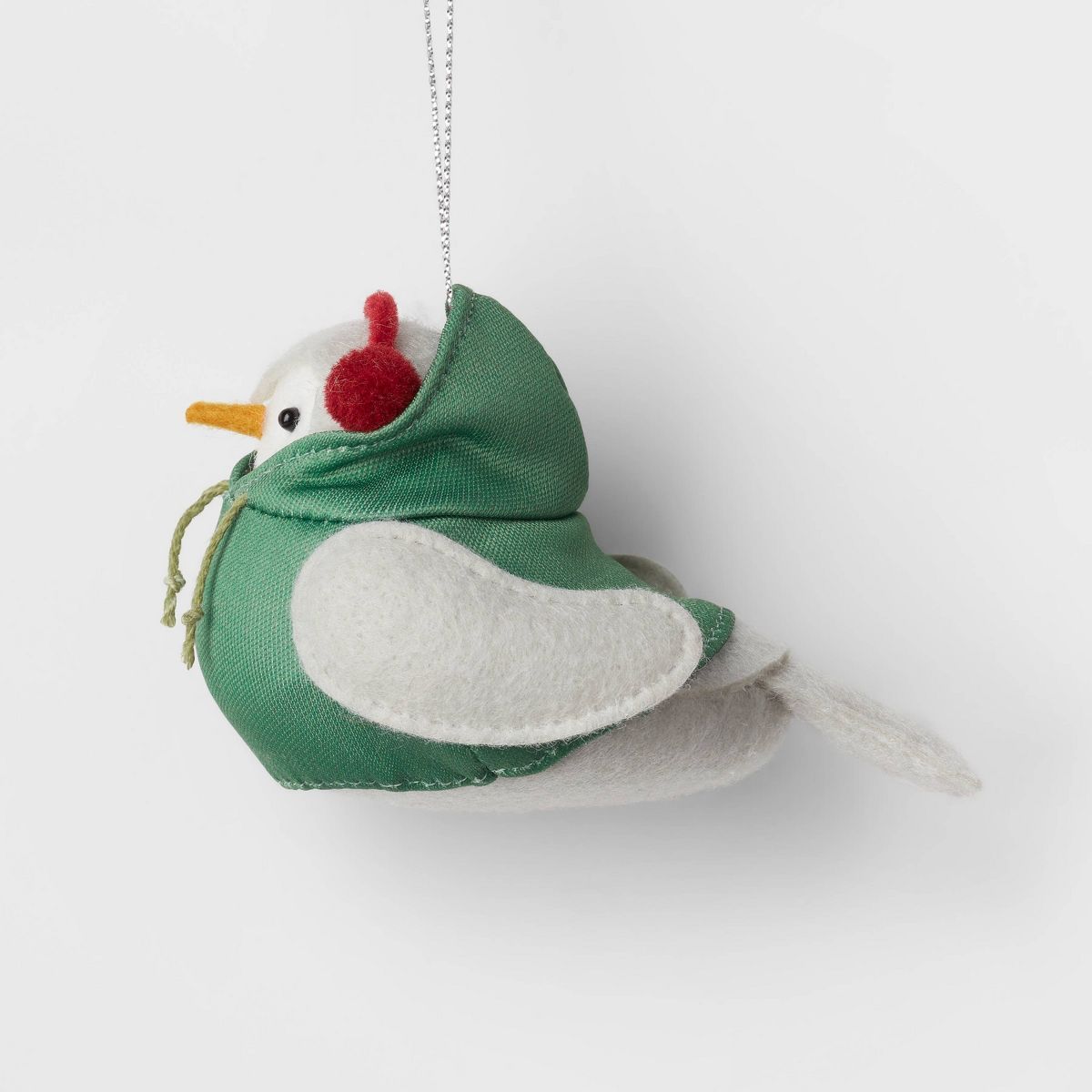 Featherly Friends Fabric Bird with Earmuffs Christmas Tree Ornament Green/Red - Wondershop™ | Target