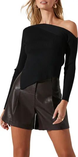 One Shoulder Long Sleeve Rib Sweater | Nordstrom