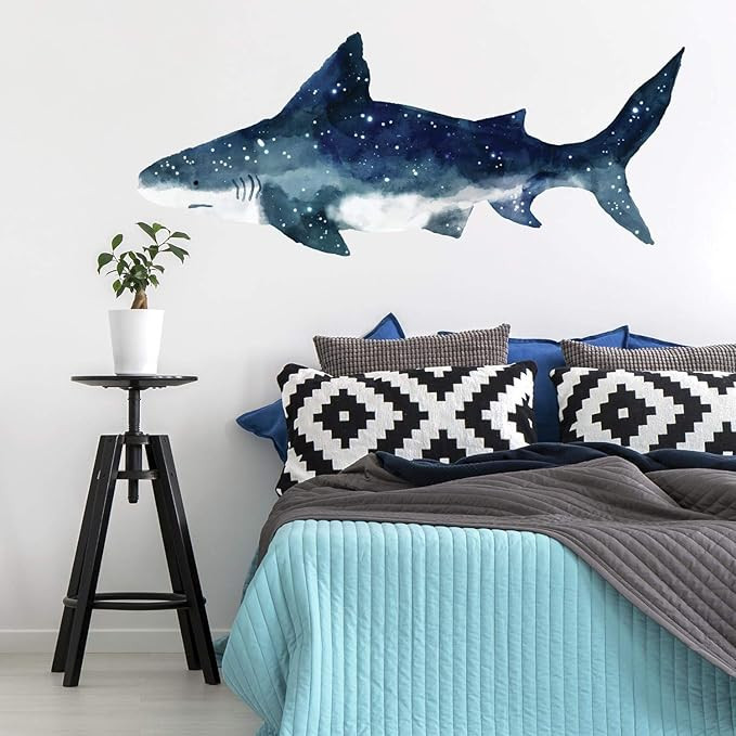 RoomMates RMK4014GM Shark Peel and Stick Giant Wall Decals | Amazon (US)