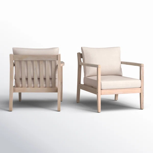 Amina Acacia Premium All-Weather Wicker Outdoor Lounge Chair | Joss & Main