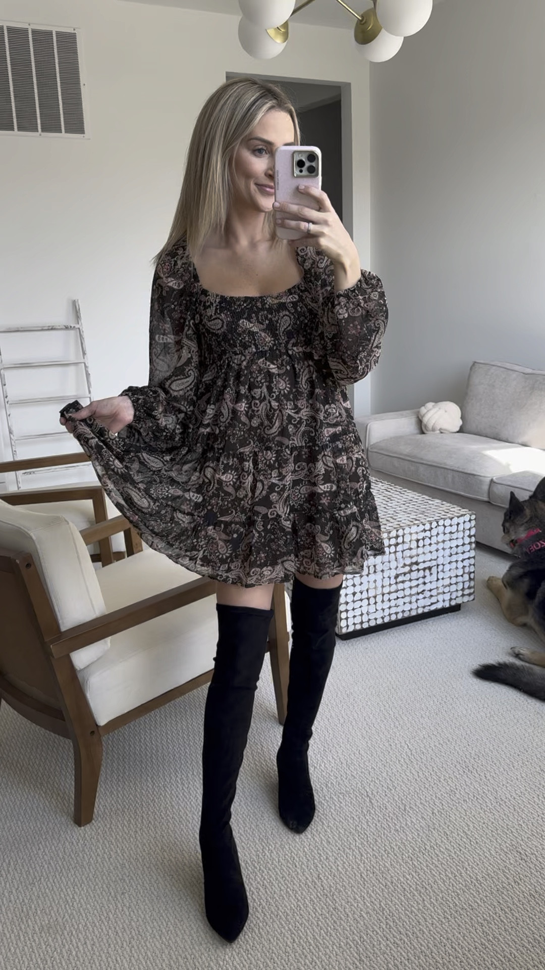 Fall dress, holiday dress, thanksgiving dress, black dress, long sleeve dress, high knee boots, goodnight macaroon boots

#LTKStyleTip #LTKSaleAlert #LTKFindsUnder50