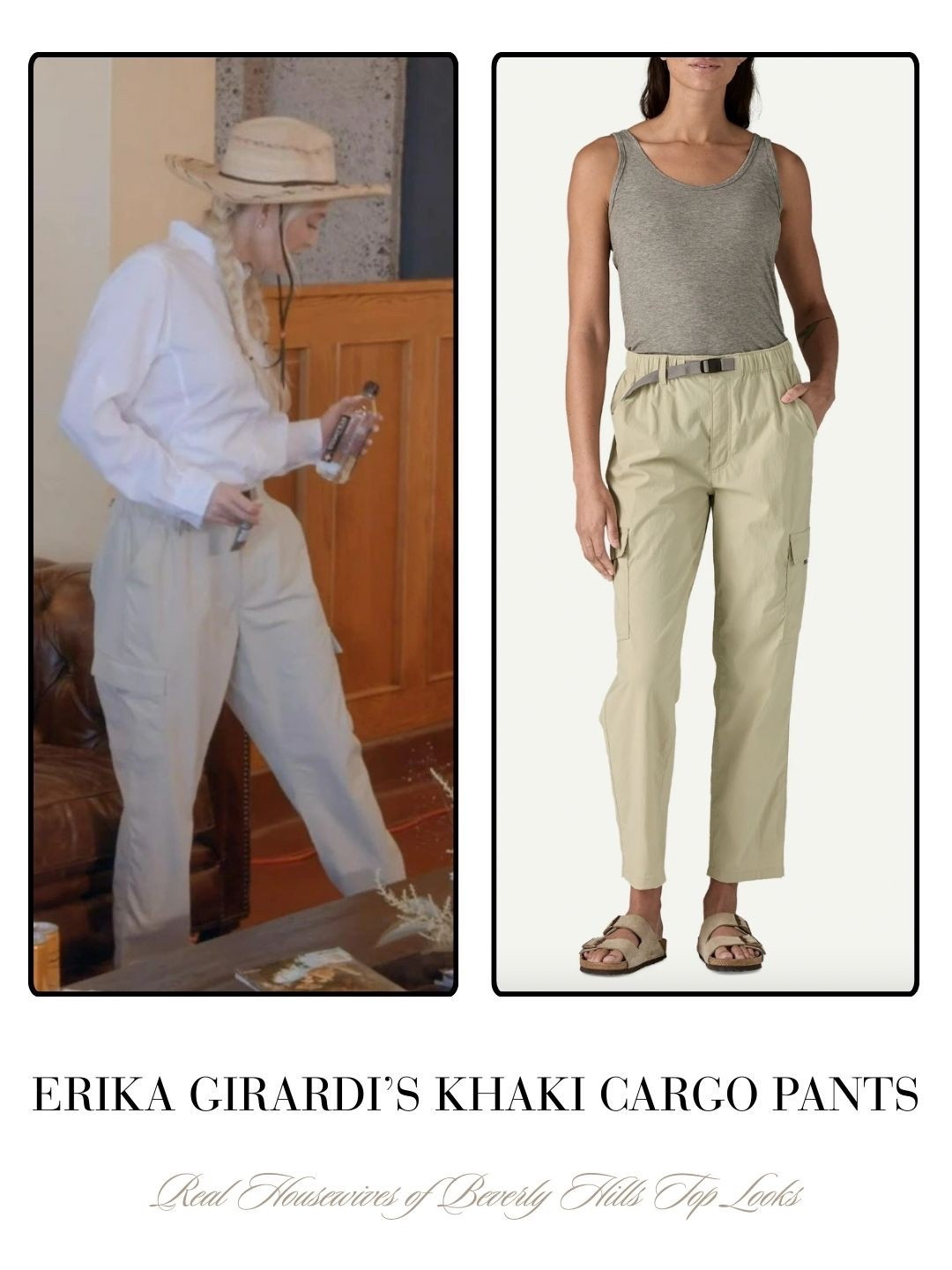 Erika Girardi’s Khaki Cargo Pants. Sold by Patagonia // Shop Additional Colors 