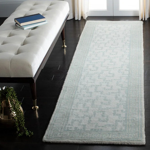 Martha Stewart by SAFAVIEH Handmade Byzantium Wool Rug - 2'3" x 8' Runner - Rainwater | Bed Bath & Beyond