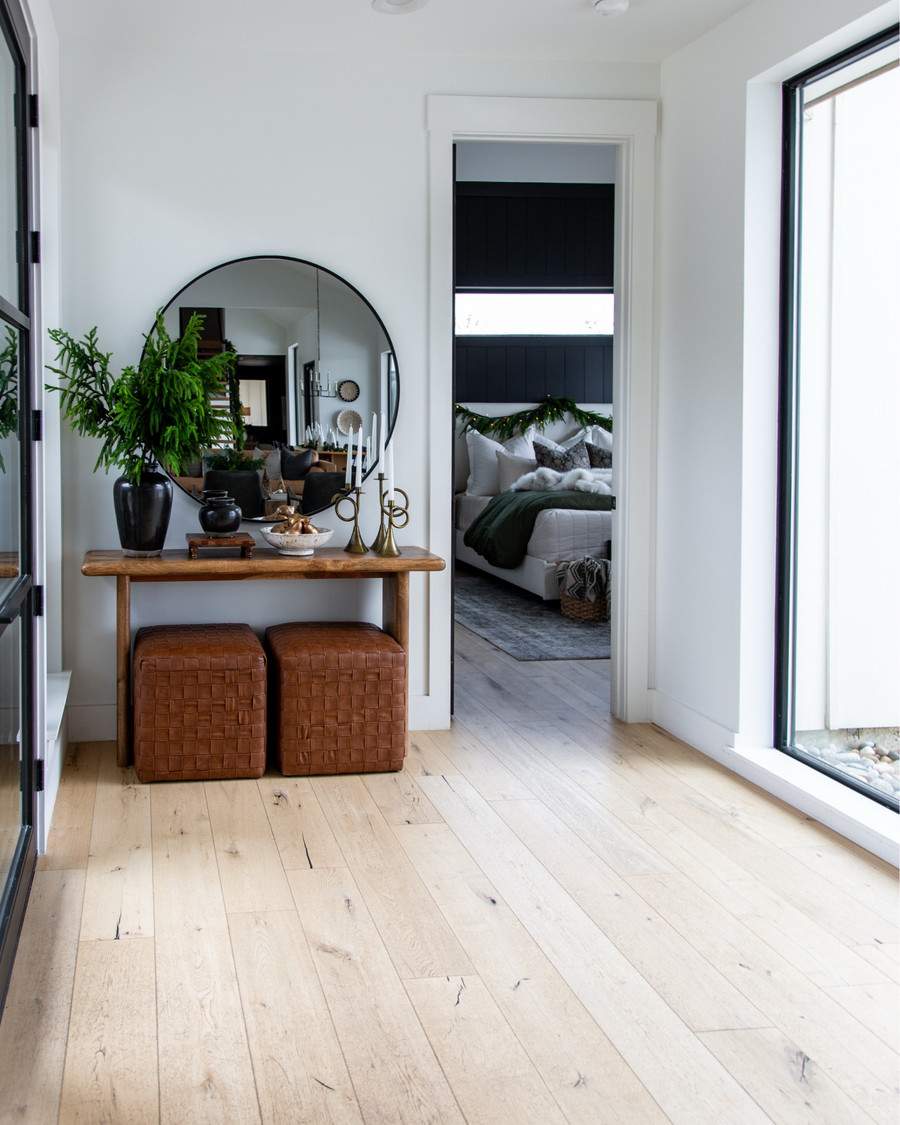 The round mirror and table are from Wayfair—while the table is out of stock, I’ve…