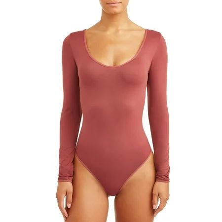 Sofia Jeans Scoop Neck Thong Back Bodysuit Women's | Walmart (US)