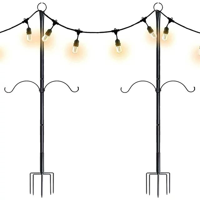 SURNIE Outdoor String Light Poles: 8.6FT Tall Patio Lighting Stand with Hooks Sturdy Metal Post t... | Walmart (US)