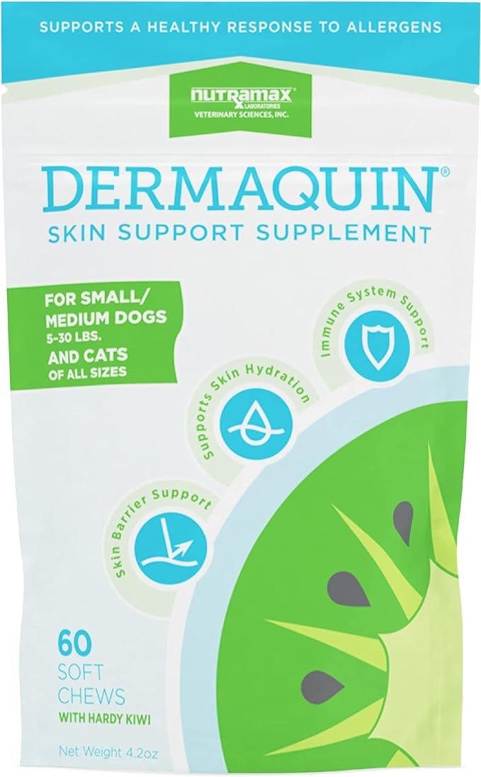 Nutramax Laboratories Dermaquin Skin Support Sm/Med Dogs 5-30 lbs & Cats 60 ct | Amazon (US)
