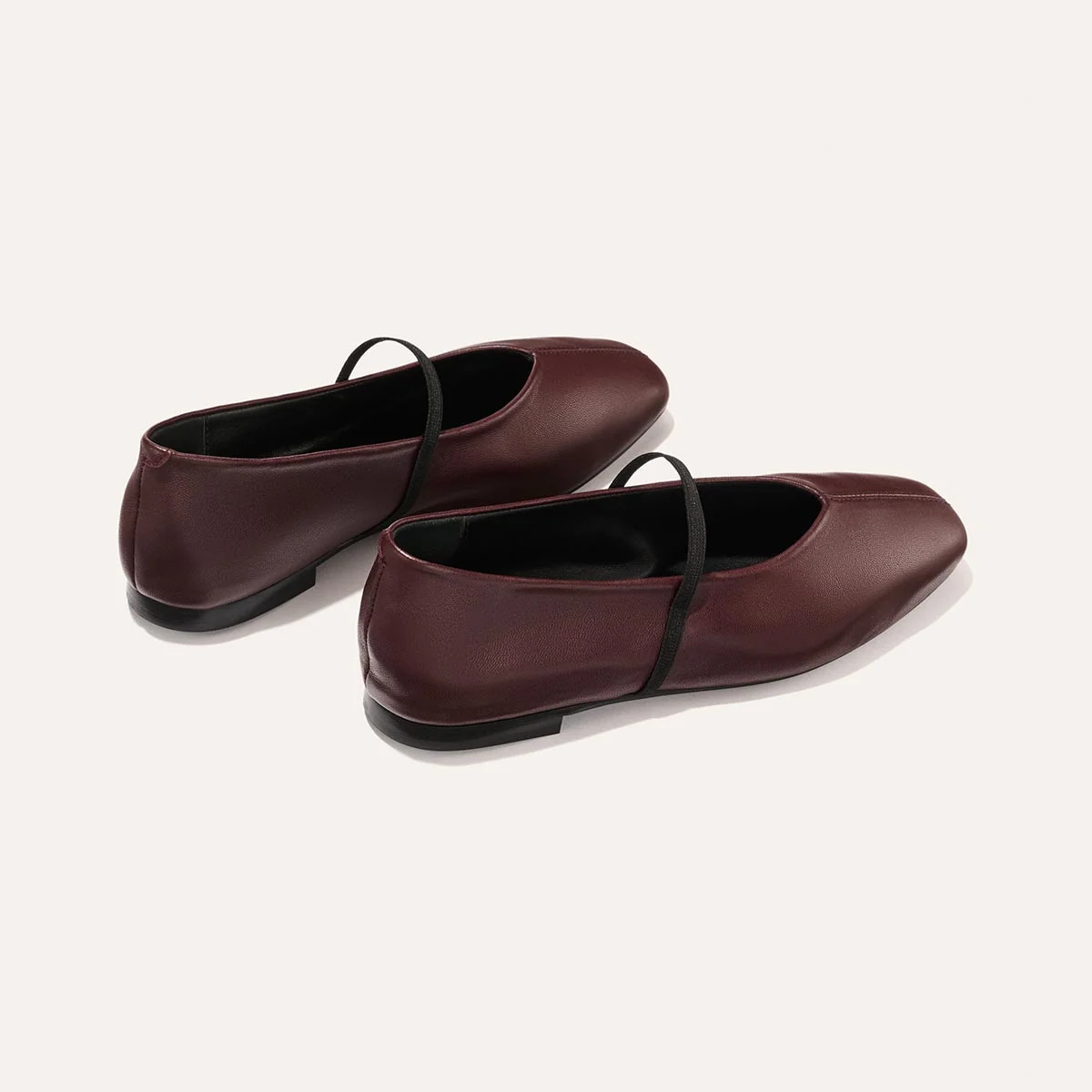 Burgundy Mary Janes With A Squared Toe | Margaux