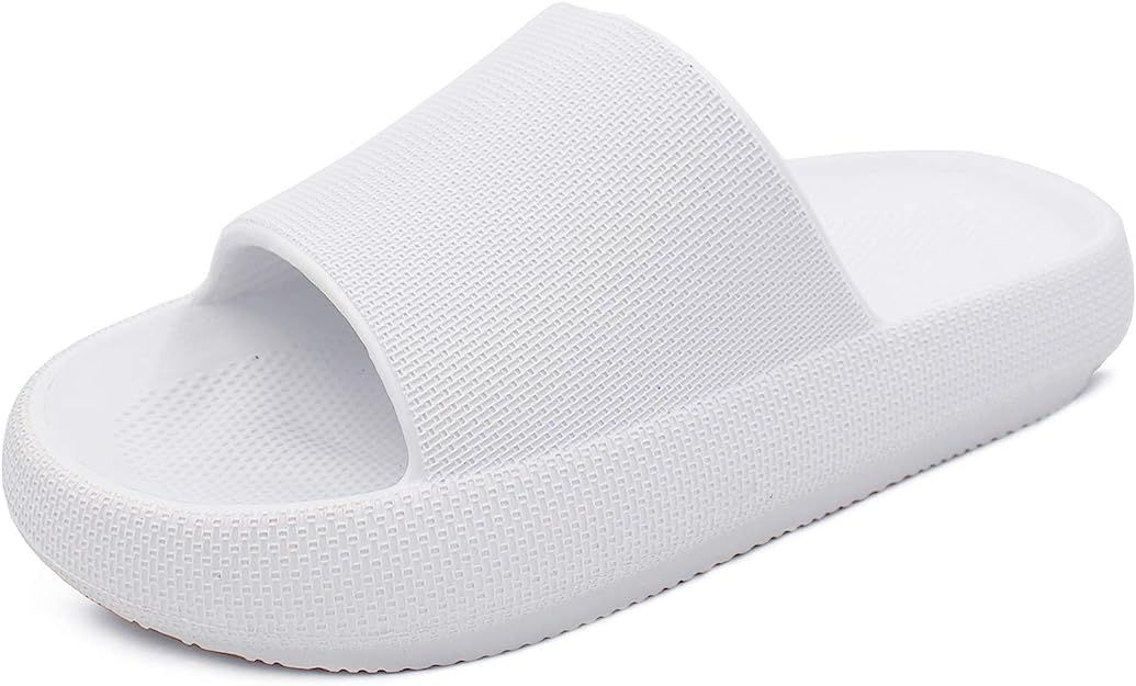 Women and Men Shower Slippers with Soft Thick Sole Non-Slip Bathroom Beach Pool Sandals Open Toe ... | Amazon (US)