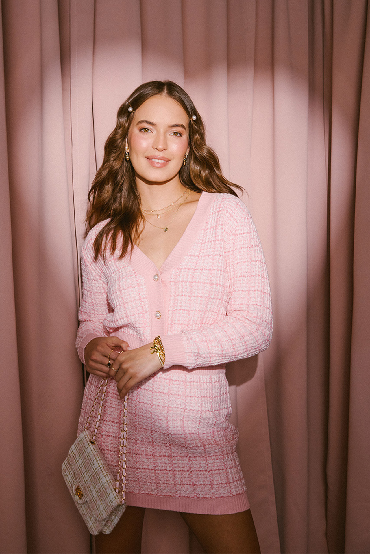 Lara Tweed Button Up Cardigan | Francesca's