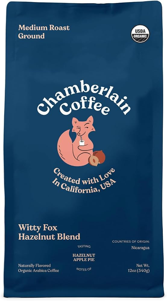 Chamberlain Coffee Witty Fox Hazelnut Blend - Medium Roast Ground Coffee Beans with Notes of Haze... | Amazon (US)