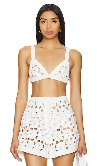 Myko Crochet Bralette in White | Revolve Clothing (Global)