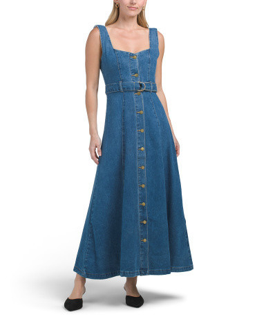Sleeveless Denim Maxi Dress for Women | Cotton | Marshalls
