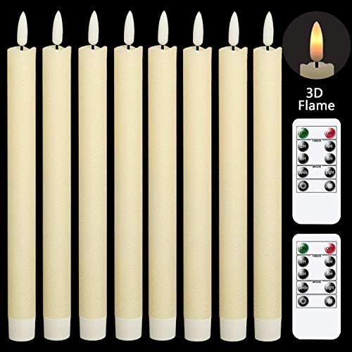 GenSwin Taper Flameless Candles Flickering with 2 Remote Controls and Timer, Battery Operated Led... | Amazon (US)