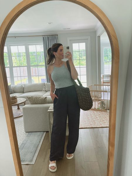 The comfiest outfit for story time at the library. Comfortable pants for sitting & a top with a built in bra-effortless but still cute 🤌🏻

Amazon accessories linked below—click the photo of this look to shop the Amazon pieces on my storefront 

#LTKStyleTip #LTKFindsUnder100 #LTKFindsUnder50