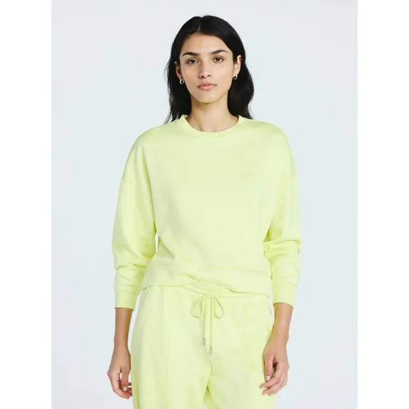 Scoop Women's and Women's Plus New Scubaknit Cropped Sweatshirt with Drop Sleeves, Sizes XS-4X | Walmart (US)