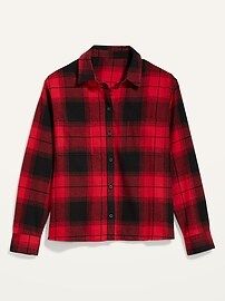 Cropped Plaid Flannel Boyfriend Shirt for Women | Old Navy (US)