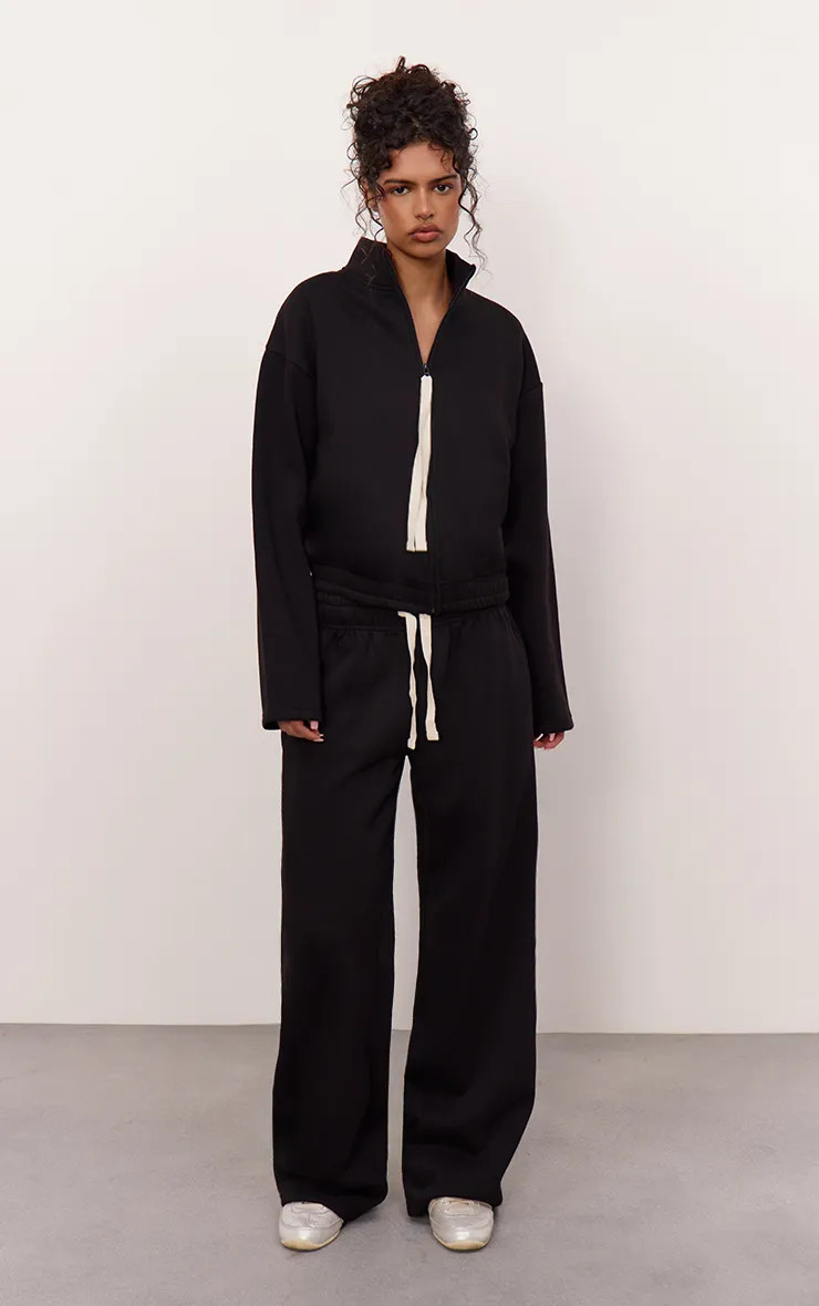 Black Contrast Drawcord Joggers | PrettyLittleThing US