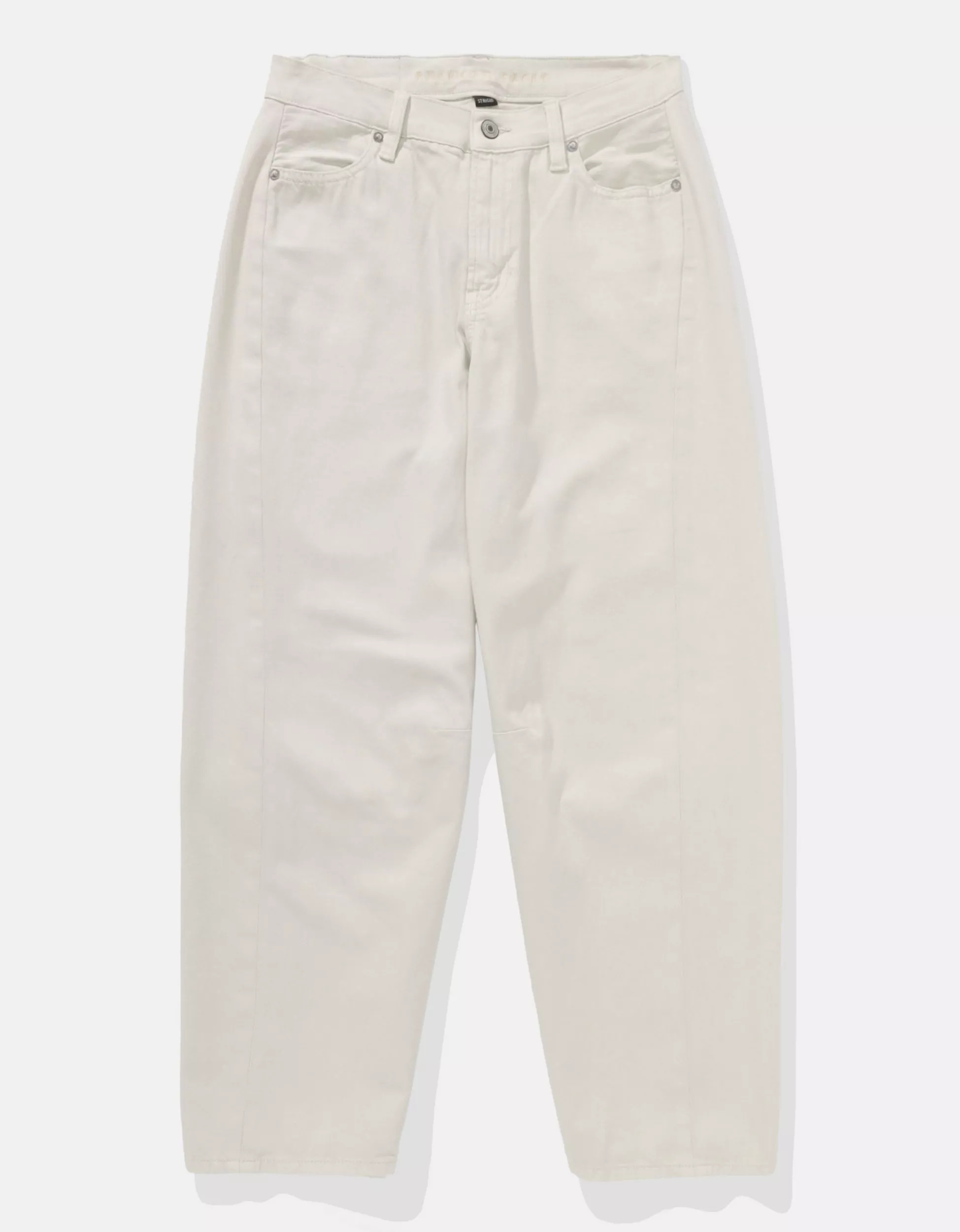 AE Dreamy Drape Strigid Barrel Jean | American Eagle Outfitters (US & CA)