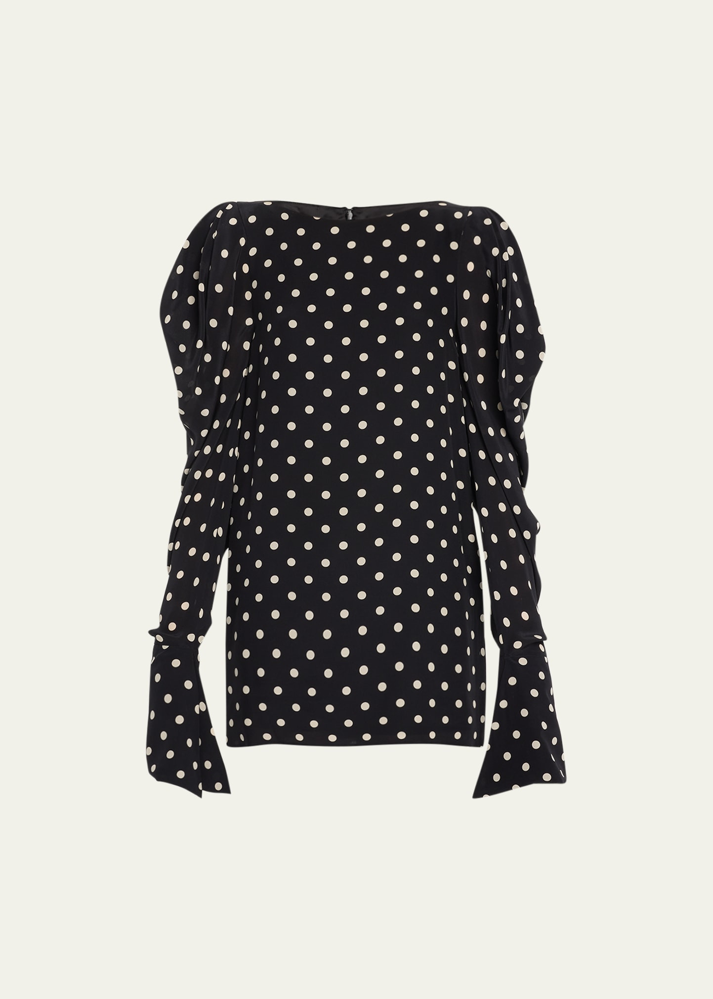 Nina Ricci Polka Dot-Print Puff Sleeve Mini Dress | Bergdorf Goodman