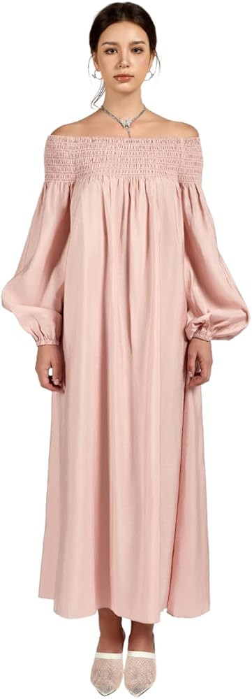 G-Pink Raw Loose Dress for Women, Womens 2025 Long Flowy Casual Fall Dress | Amazon (US)
